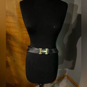 Luxury inspired H belt. 46” waist at its largest.
